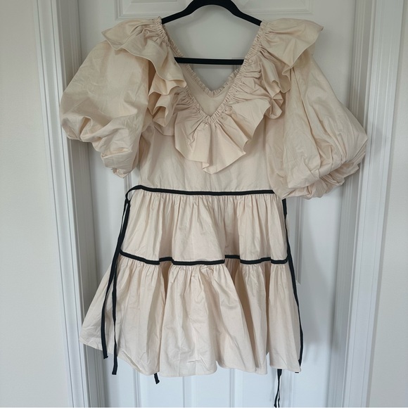 NWT Sofie the Label | Hazel Mini Dress Cream and Black Ruffle | Coquette Girl - Picture 8 of 11